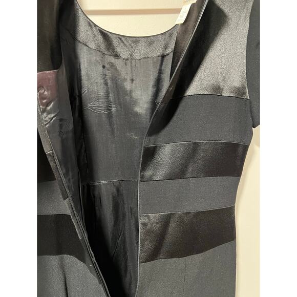 Talbots Cocktail Dress Short Sleeve Satin Panels Maxi Length Size 8 JL - Picture 10 of 12